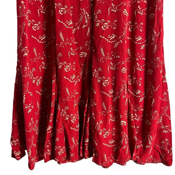 Polo by Ralph Lauren Red Floral Button Front Short Sleeve Mini Dress Size 8 - Picture 9 of 15